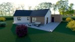 Maison plain-pied 3 chambres Armoise style contemporain - ardoise arrière