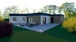 Maison plain-pied 3 chambres Armoise style contemporain - toit plat arrière
