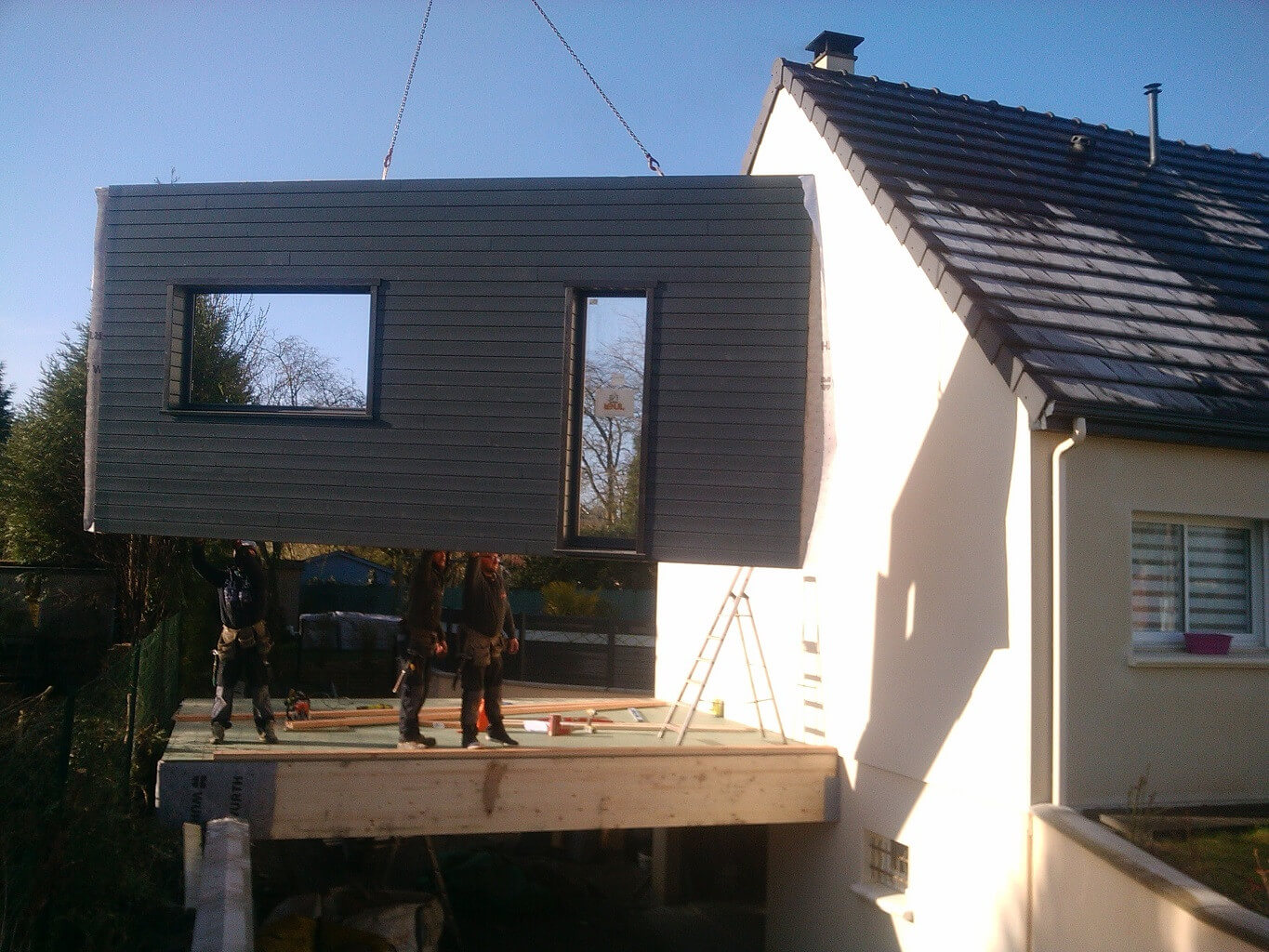 Réalisation extension ossature bois