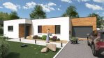 Maison plain-pied 4 chambres Salicorne - toit plat avant