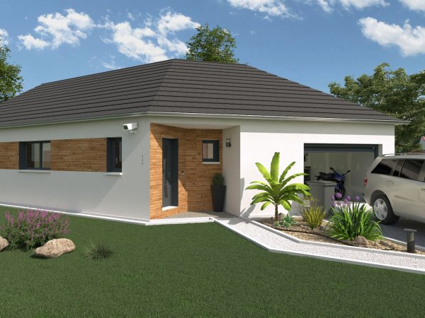 Modèle de maison ossature bois plain-pied 3 chambres Aster