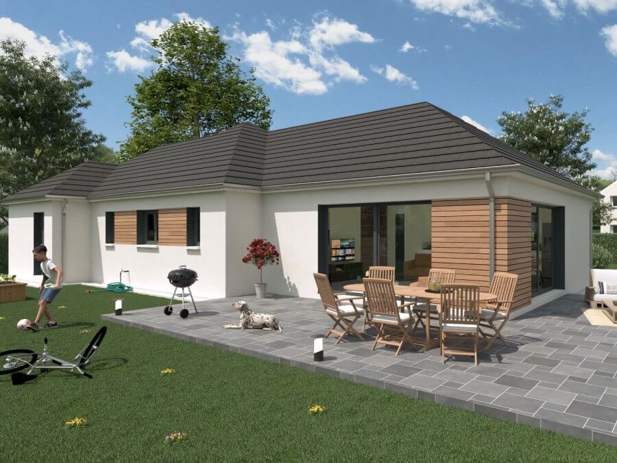 Modèle de maison ossature bois plain-pied - Salicorne