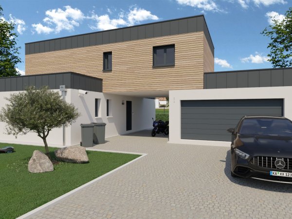 Modèle de maison ossature bois R+1 4 chambres Marquenterre