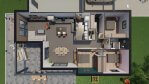 Plan 3D maison contemporaine bois plain-pied 3 chambres - Spartine